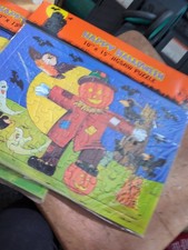 Three Vintage Happy Halloween Jigsaw Puzzles 10x15