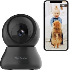 Septekon 2K FHD WiFi Camera Security Camera indoor - Wireless Baby Camera, Pet C