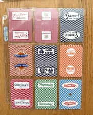 Lot of 9 Casino Single Swap Playing Cards - 4 Jokers - Some Cancelled Cards