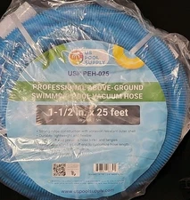 1-1/2" x 25 Ft Above Ground Swimming Pool Vacuum Hose, Swivel Cuff, Cut to Fit