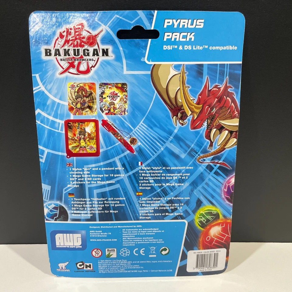 Bakugan Pyrus Pack Nintendo DS DSi Accessory Kit Game Case & Stylus New Sealed - Image 2 of 4