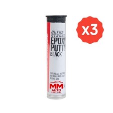 3x Black Epoxy Putty Stick 6300 PSI Fast Set Heat Resistant Filler Metal Plastic
