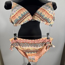 TIME AND TRU Bikini Orange Multicolor Medium 8-10 