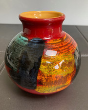 Poole Pottery Volcano Vase  - Hand Made And Hand Painted In  Abstract High Gloss