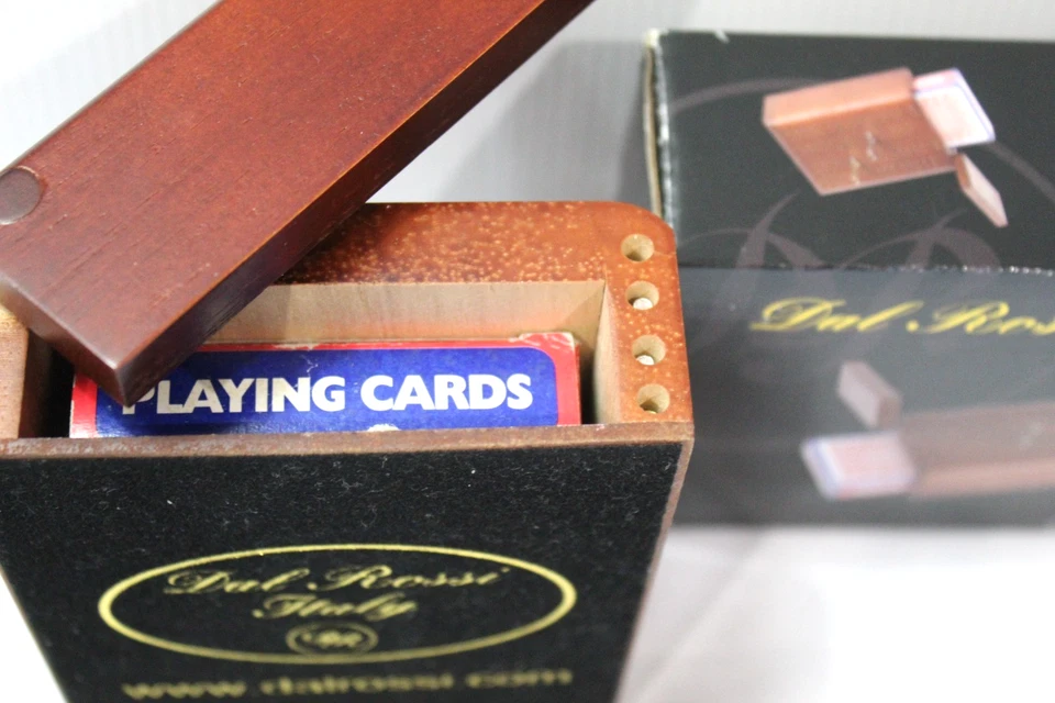 Play Card Games Cribbage Wood Dal Rossi Italy Bicycle Spades Rummy Canasta Caddy - Image 4 of 4