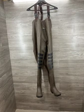 White River Fly Shop Fishing Waders Men’s Rubber Brown USA size 7