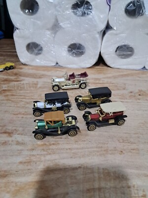 5 Vintage Diecast Sportwagen, verschiedene Marken