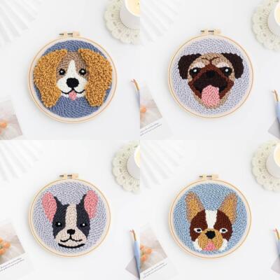 1 Set Punch Needle Set Arbeitswolle Hundestickerei Einsteckwerkzeuge