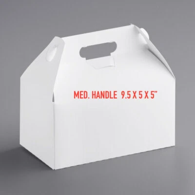 ROASTERS OWN NEW WHITE MEDIUM ECONOMY HANDLE TAKE OUT BARN BOXES 125 CT. 9.5"X5"X5"