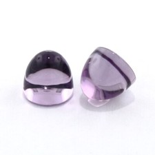 BRAZILIAN AMETHYST 5 MM BULLET CABOCHON ALL NATURAL 2 PIECE SET F-4676