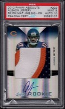 2012 Alshon Jeffery Panini Absolute RPM Rookie Patch Auto /10 Graded PSA 9 Mint