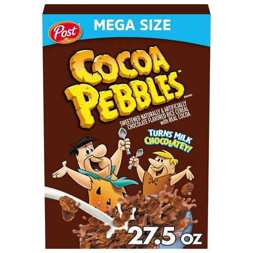 Post Cocoa PEBBLES Cereal Chocolatey Crunchy Gluten Free 27.5 oz Free Shipping