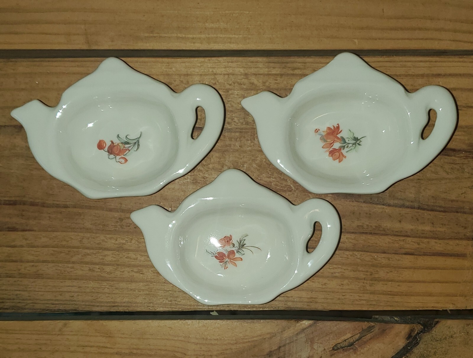 Set of 3 Vintage Tea Bag Holders White Floral Dainty Sweet Tea Party eBay