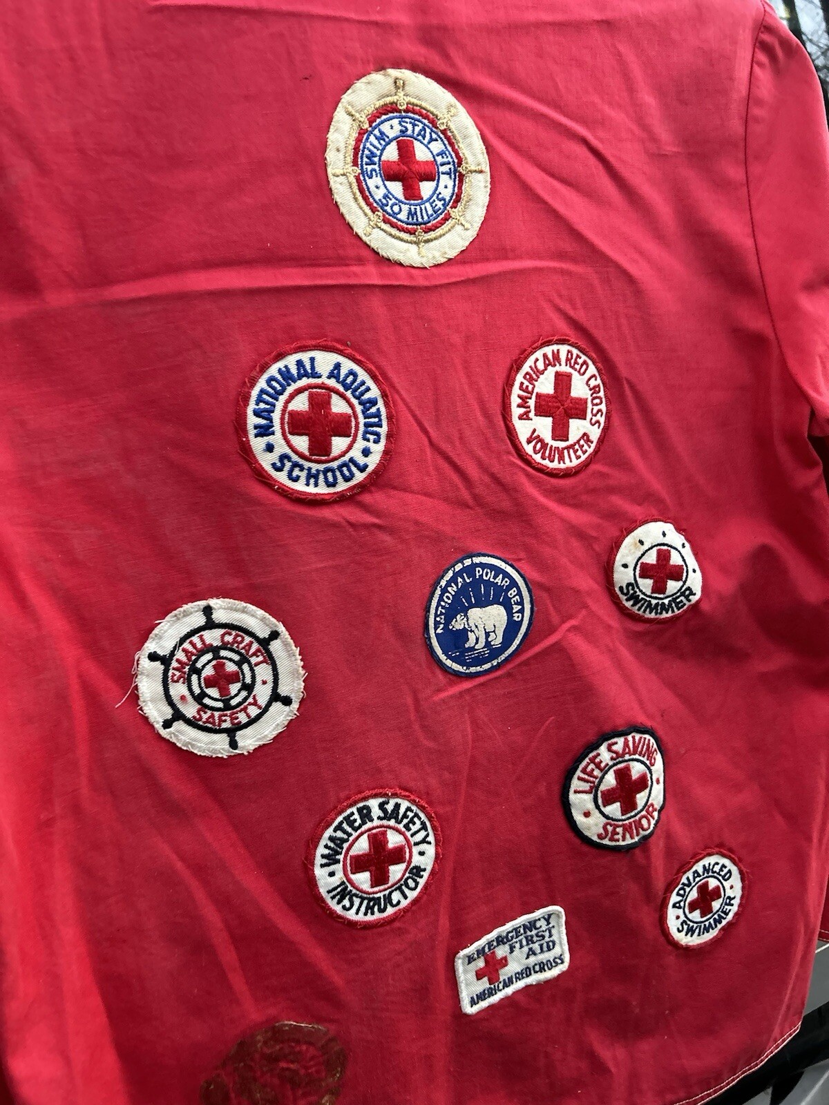 1960’s sears American Red Cross patchwork button … - image 6