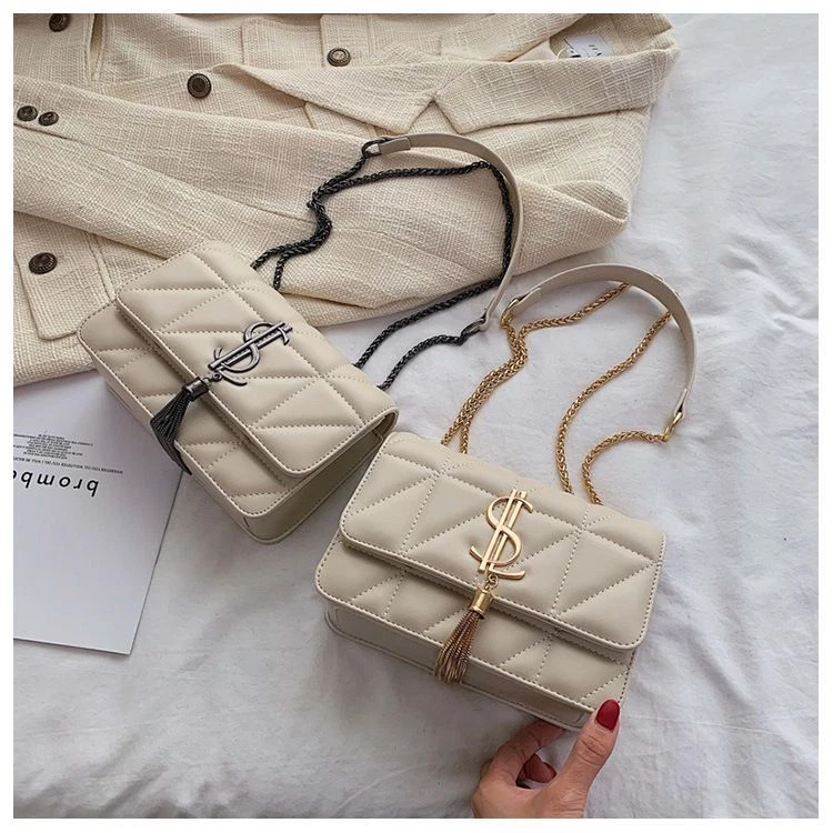 Women's Fashion Handbag Square Luxury Bags Tassel Girl Leather Designer Handbags