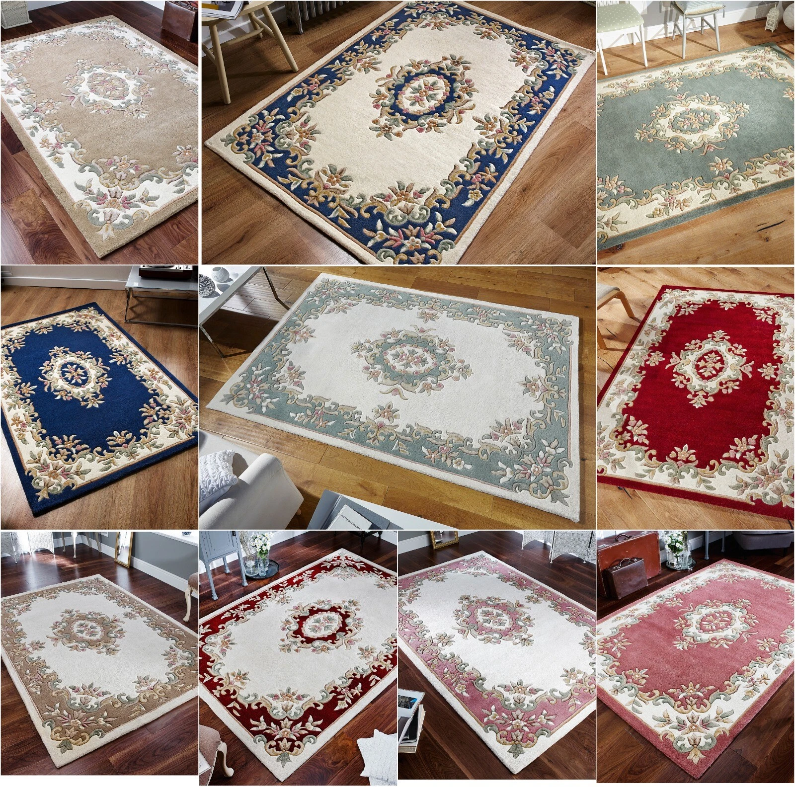 SMALL LARGE CLASSIC ROYAL TRADITIONAL ORIENTAL DENSE THICK WOOL CIRCLE ROUND RUG