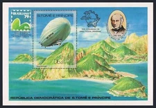 St Thomas & Prince 519,MNH.Michel 584 Bl.36A. Sir Rowland Hill,1969.Zeppelin,UPU