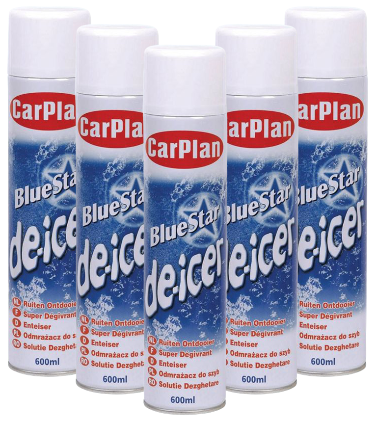 5x Carplan BlueStar Car Window DeIcer Aerosol Spray Frost Fast