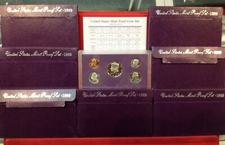 8 Set LOT of 1989 S U.S. Proof Sets ORIGINAL