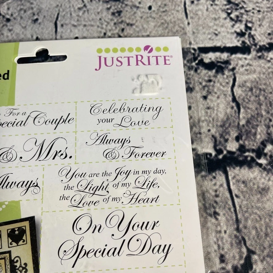 Estampillas de goma JustRite BODA SENTIMIENTOS ANIDADOS UM dichos sentimientos Foto 3 de 4