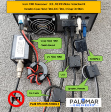 Icom IC-7300 Transceiver Deluxe RFI Kit - 5 Noise Reduction Filters  Coax No...