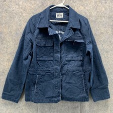 Converse Jacket Women Extra Large Ladies Blue Solid Button Down Button Down Vtg