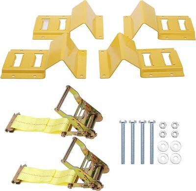 RealPlus Wheel Chock Tie Down Kit Trailer Tie Down System for UTV ATV & Mower.