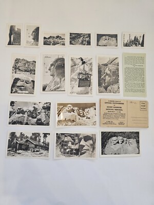 Lot Photo Set Mount Rushmore  Construction South Dakota Landmark 1940s B&W