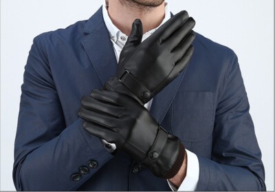 Men's Gloves Black Winter Mittens Warm Touch Screen Windproof Driving Gauntest
