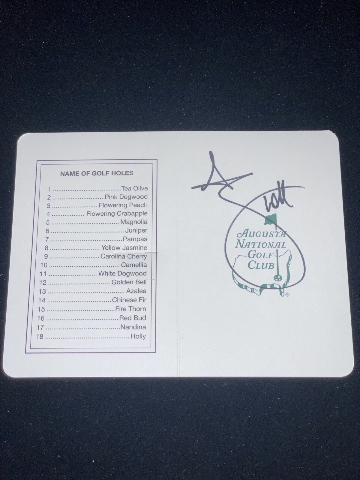 Adam Scott Autographed Signed Masters Scorecard JSA COA 2013 Champion Golf 