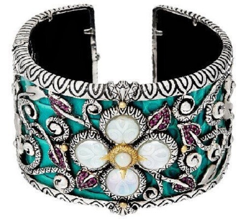 QVC Barbara Bixby Sterling Silver 18K Gold Multi Gemstone Castle