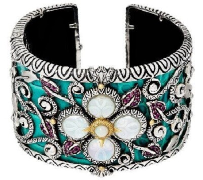 QVC Barbara Bixby Sterling Silver 18K Gold Multi Gemstone Castle