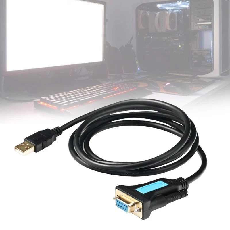 USB to RS232 Adapter USB 2.0 Male to RS232 Female DB9 Serial Converter Cable - Image 2 of 4