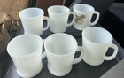 Vtg Anchor Hocking Fire King White Coffee Mug Cup USA D Handle Milk Glass 6