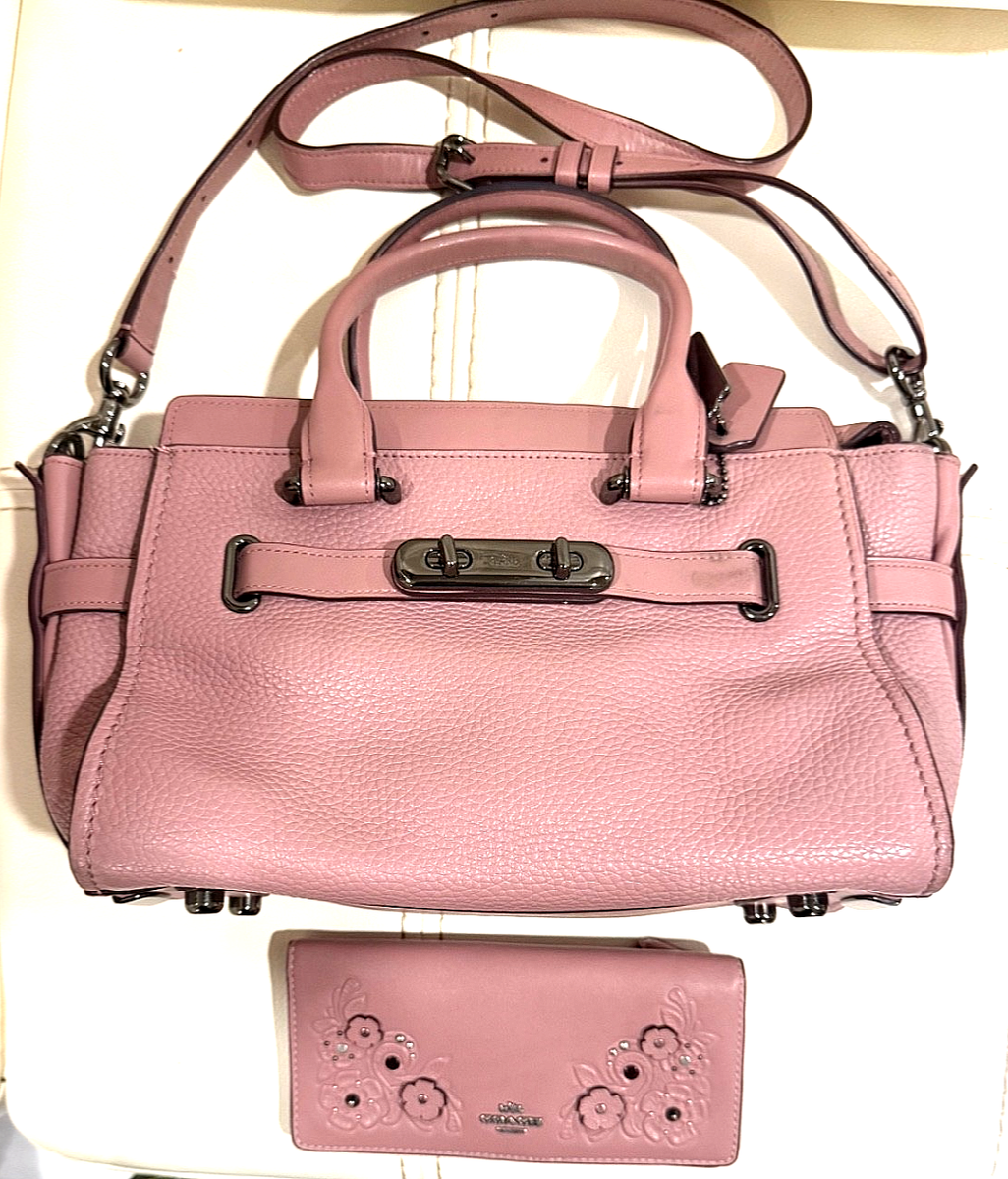 COACH Swagger 27 Dusty Rose Crossbody Satchel Bag F87295 and