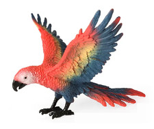 Red Macaw Parrot Bird Toy Action Figure Small Animal Figurine Doll Gift for Kid