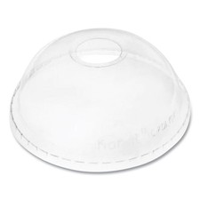 PET Lids, Dome Lid, Fits 32 oz Cold Cups, Plastic, Clear, 500/Carton