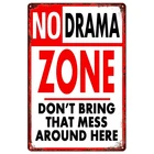Vintage Tin Metal Signs Home Décor No Drama Zone Wall Art Decor for Home 8x12