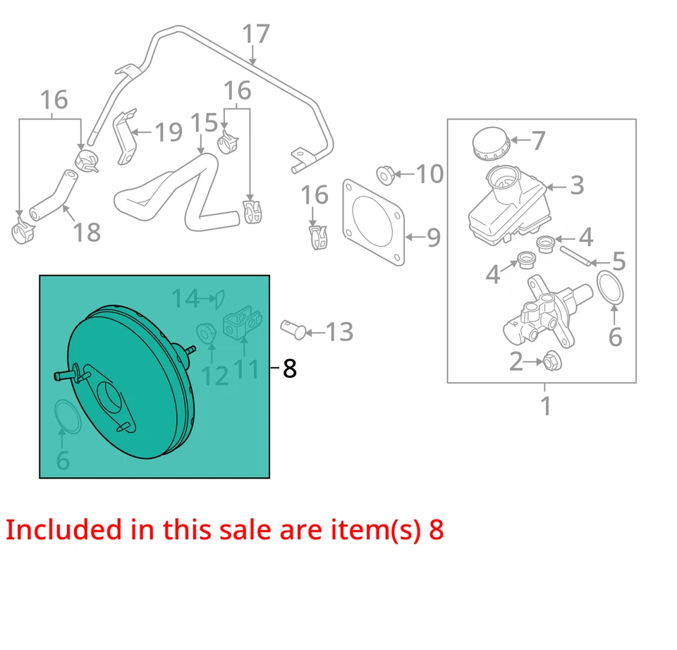 Suzuki Grand Vitara 2012 potenciador de freno OEM 107 k millas - LKQ423201195 Foto 4 de 4