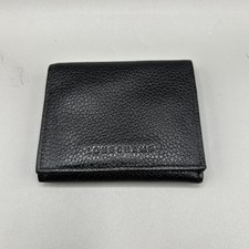 Longchamp Cowhide Leather Coin Case Compact Wallet Black Pristine Condition