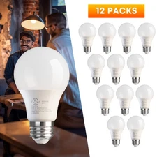 6/12/24Pack A19 LED Light Bulb, Non-Dimmable, 9W Equivalent 60W, 3000K, 760LM
