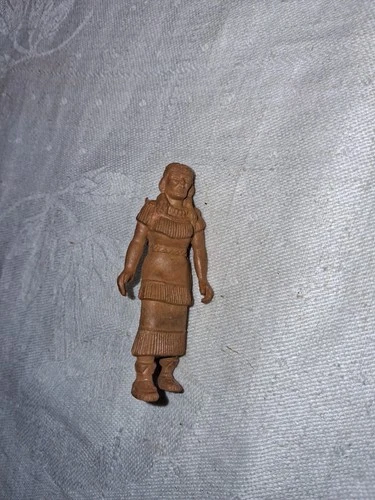 Vintage Marx Fort Apache 60mm Vinyl Indian Woman with Papoose Brown