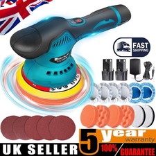 6" Cordless Rotary Car Polisher Buffer Sander Polishing machine with 2 Batteries