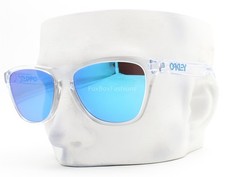Oakley Frogskins Small Sunglasses Shiny Clear Prizm Sapphire OO9508-0153 w/pouch