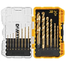DEWALT 14 Piece Titanium Nitride Jobber Length Twist Drill Bit Set - DW1341 GT