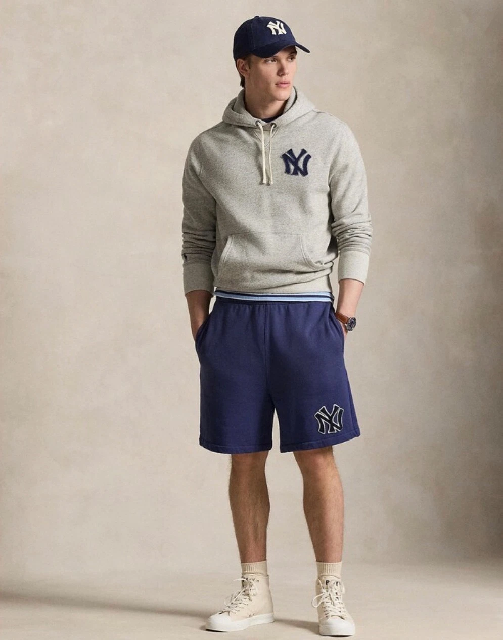 Yankees Polo Ralph Lauren Fleece Shorts - Navy 2XL