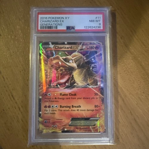 Pokémon TCG - Charizard EX Ultra Rare Card 11/83 Generation PSA 8