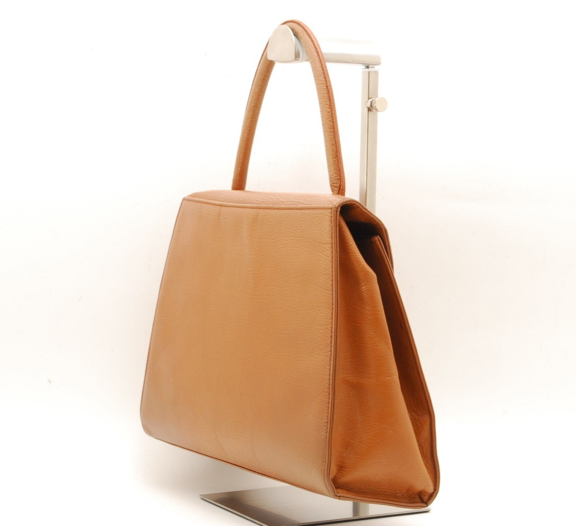 Borsa a mano Yves Saint Laurent in pelle di vitello marrone YSL