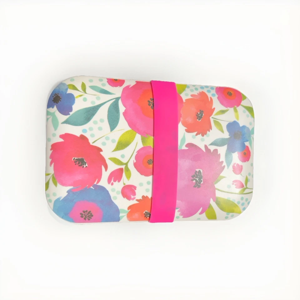 Cambridge Eco бамбука ланч-бокс с крышкой - цветочный - отличном состоянии - Изображение 2 из 4