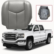 Driver Bottom Leather Seat Cover Gray For 2003 2004 - 2006 Gmc Sierra